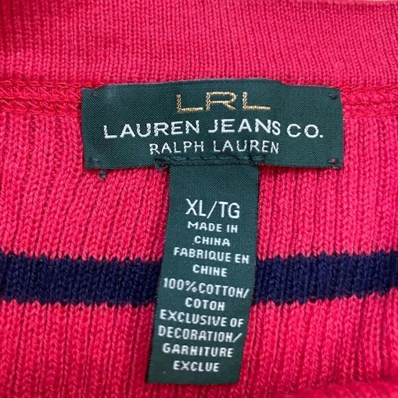 RALPH LAUREN Ribbed Nautical Stripe Boatneck Bateau Long Sleeve Cotton Shirt Top - Picture 7 of 16